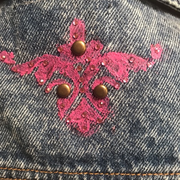Mandala Stud Embellished Jean Jacket - Picture 7 of 9
